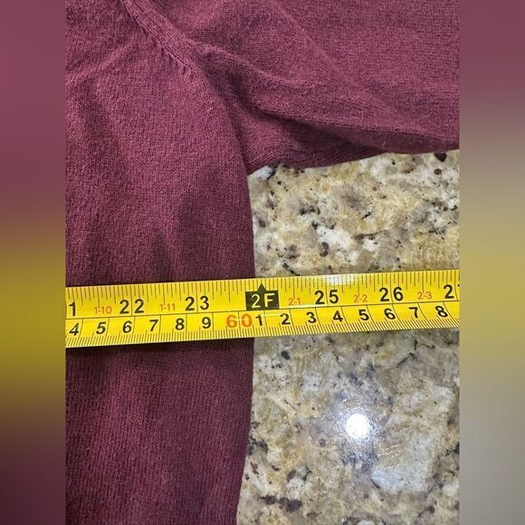 Eddie Bauer Men’s XL TALL Cotton Cashmere V Neck Maroon Long Sleeve Sweater EUC - Picture 8 of 11